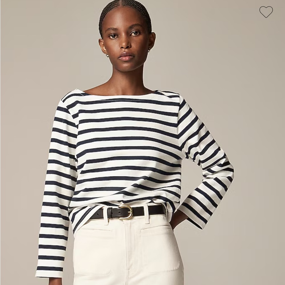 JCrew Mariner cloth Boatneck sweater in navy stripes